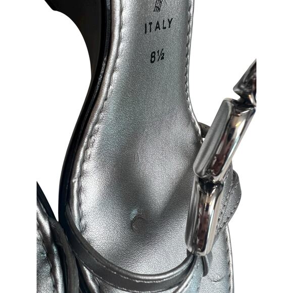NWOT Italian Shoemakers Silver Wedge Strappy Heels - 8.5 - Picture 9 of 14